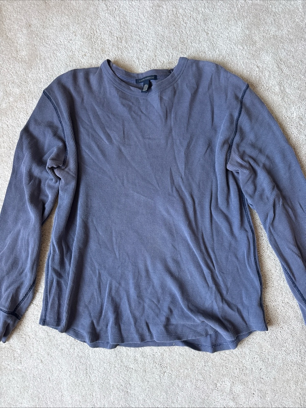 Banana Republic Waffle Knit Crew Tee in Slate Blue dark gray